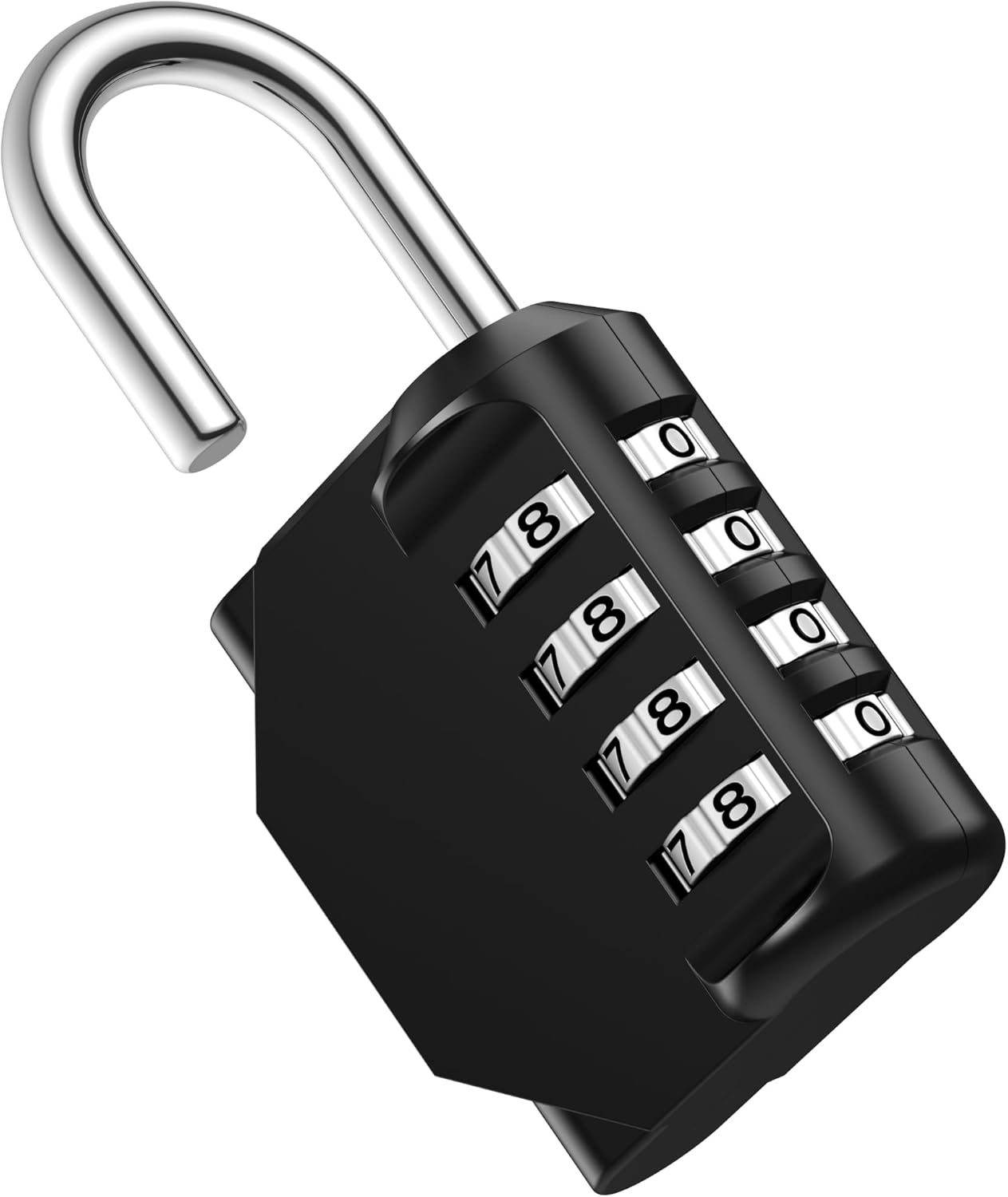 Puroma Combination Lock 4 Digit Waterproof Locker Locks Secure Outdoor Padlock for Gym Lockers, Toolboxes, Gates, Fences, Storage, Sports Locker (Black)