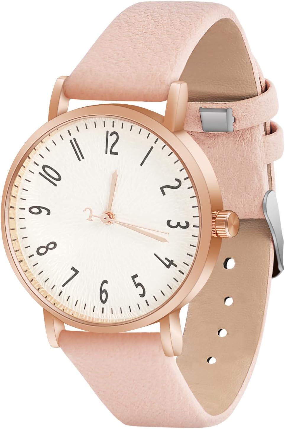 OFFCUP Women's Leather Quartz Watch, Leather Strap Ladies Watches, Analog Quartz Watches with White Dial, 3 Hand, Premium Fashion Wrist Watch for Women Ladies Girls