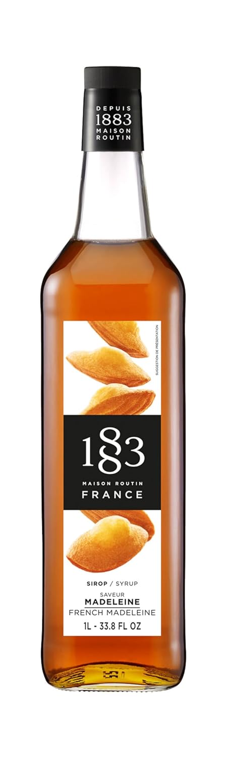 1883 Maison Routin French Madeleine Syrup, 2 Count of 1 Liter, Dairy Free, Made in France, Vegan and Gluten-Free