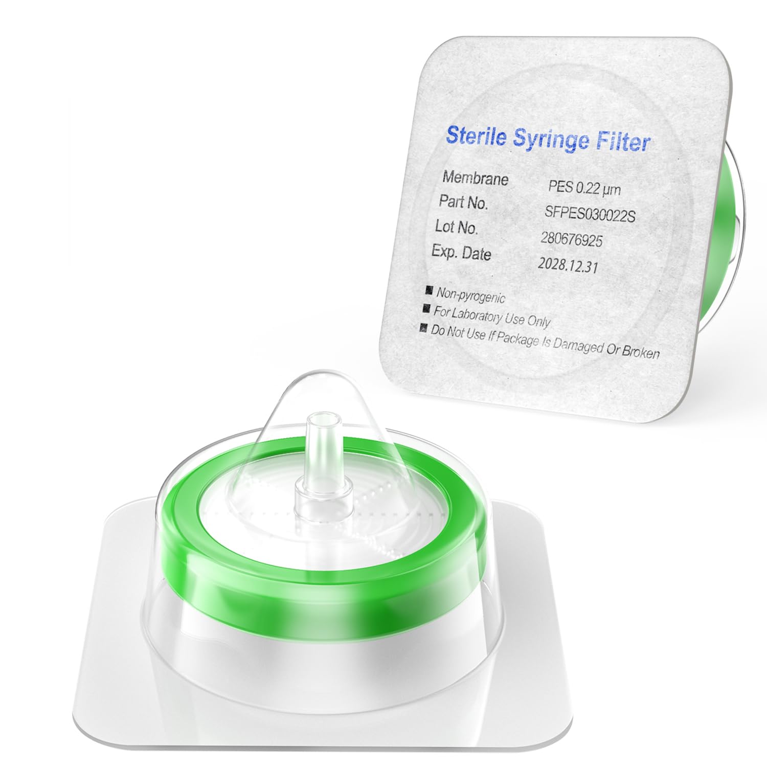 Sterile Syringe Filters PES 33 mm Diameter 0.22 um Pore Size Individually Packaged 10/pk by Biomed Scientific