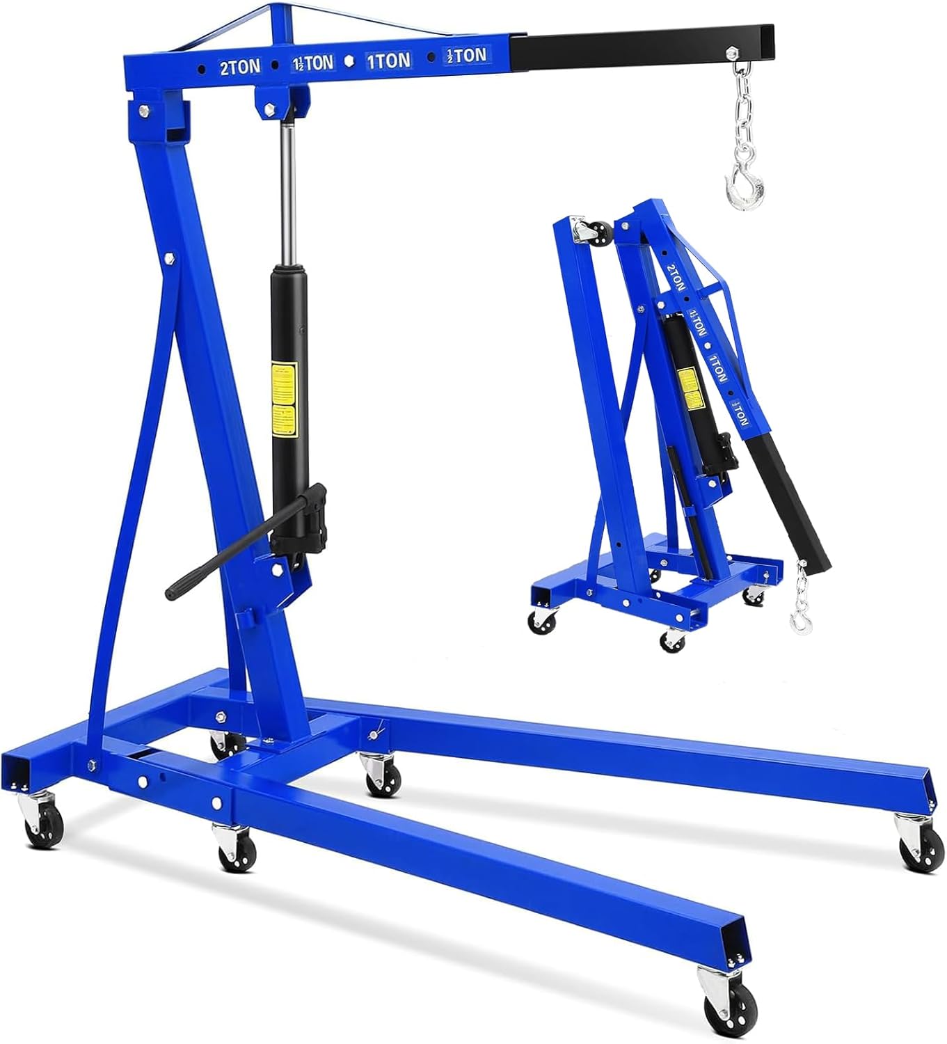 2 Ton Engine Hoist Cherry Picker 4400LBS Foldable Hydraulic Engine Crane Lift for Workshop and Garage