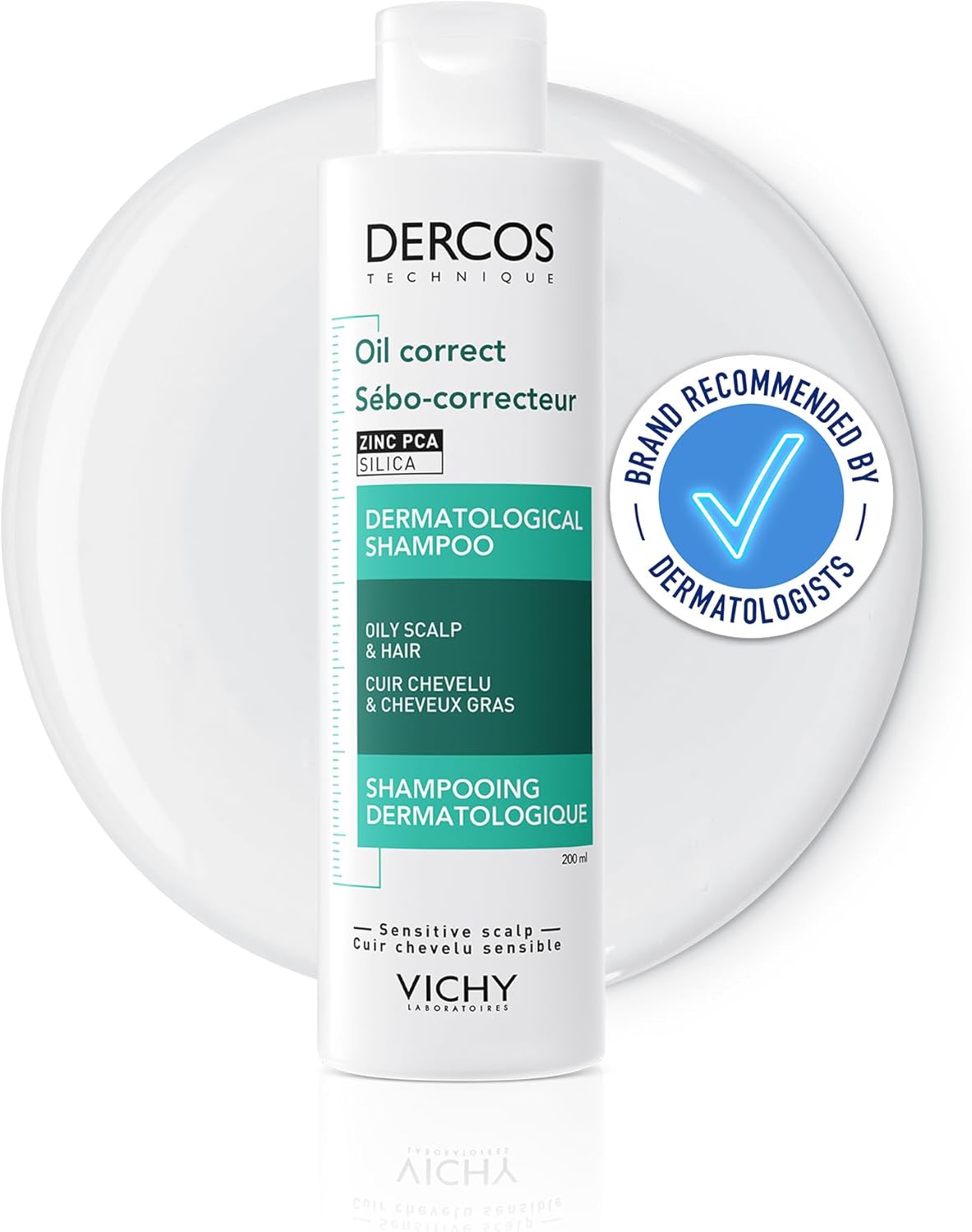 Vichy Dercos Oil Control Shampoo, For Oily Hair, Purifying Shampoo 200ml
