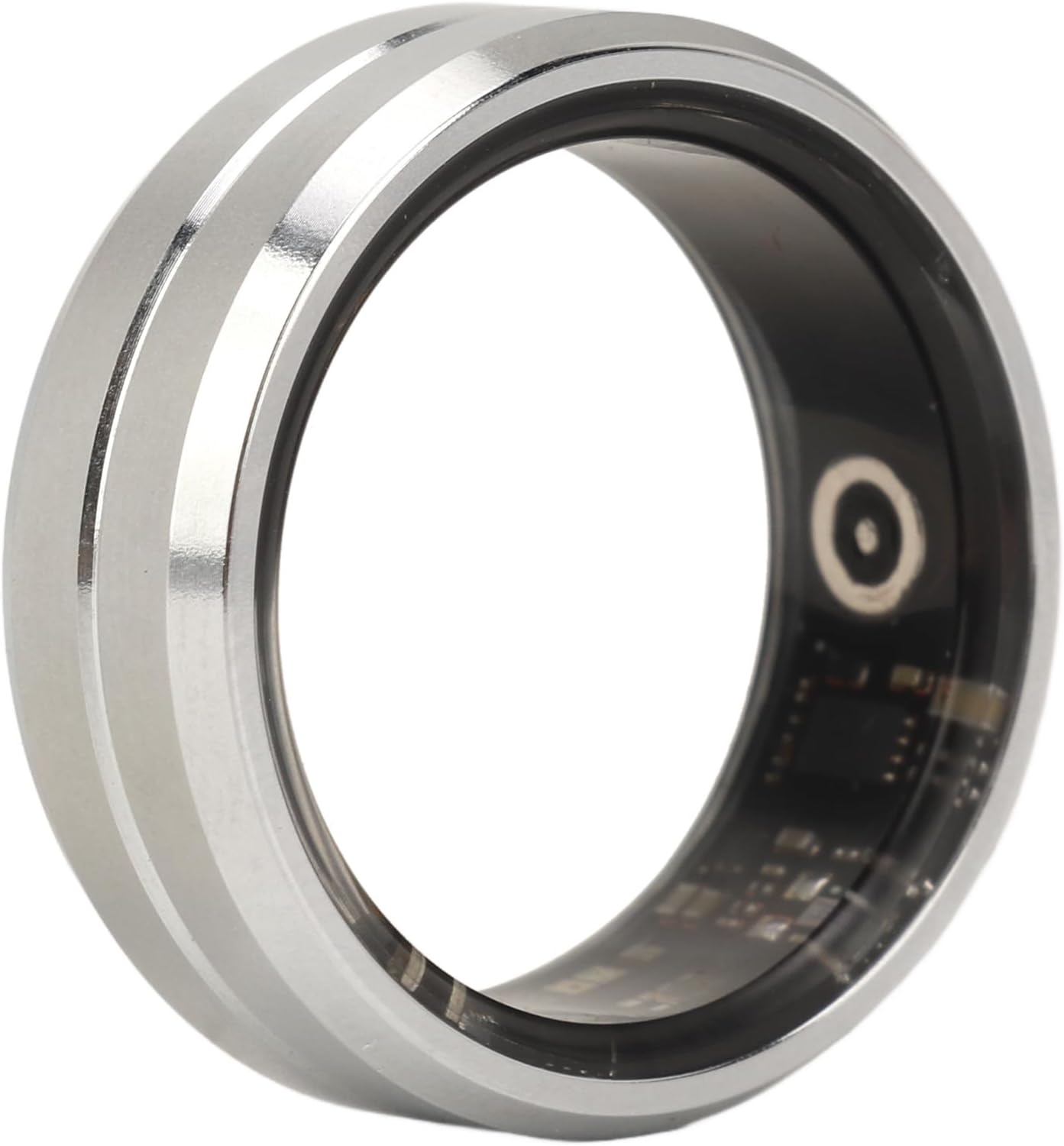 Smart Ring, Bluetooth Smart Ring Health Sleep Monitoring Step Counter Remote Camera, IP68 Waterproof Intelligent Wearable Device for Android for iOS Silver (12)