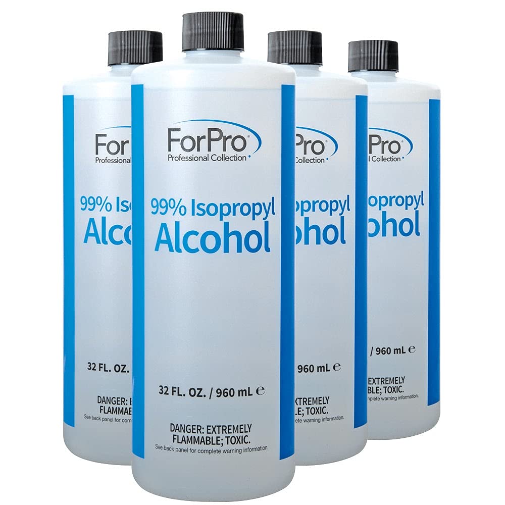 ForPro Professional Collection 99% Isopropyl Alcohol (IPA), Pure & Unadulterated Concentrated Alcohol, 1 Gallon, 32 Fl Oz (Pack of 4)