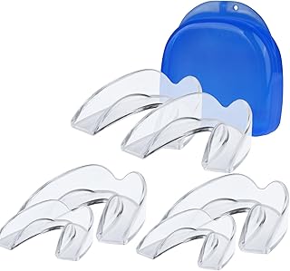 GENKENT Dental Mouth Guard for Mouth Guard for Grinding Teeth at Night, Compact & Portable Dental Guard, Teeth Grinding Mouth Guard for Sleep, 2 Sizes for Light Grinding for Adults, Bruxism (Set of 6)