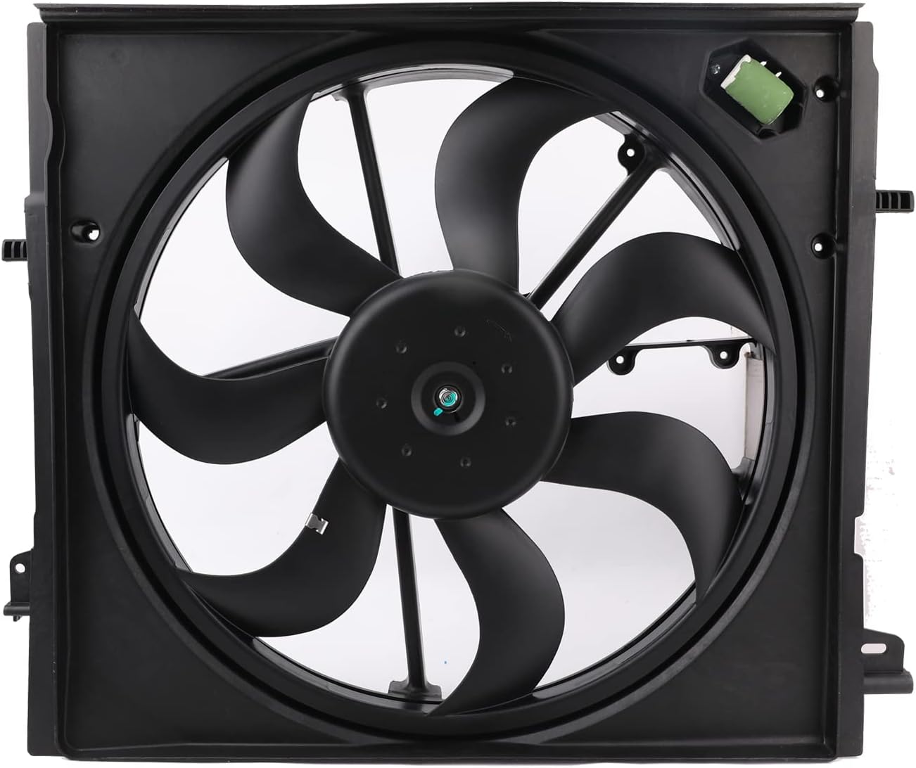 Radiator Cooling Fan Assembly - Compatible with 2.0L Nissan Rogue Sport Qashqai 2017-2022 - Replace 21481-6MA0A, 21481-6MA0B - Electric Cooling Fan Integrated with Fan, Shroud & Motor