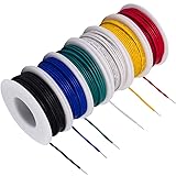 20 awg Wire Solid Core Hookup Wire - 6 Different Colored Solid Wire Kit 26.3 ft or 8 m Each, 20 Gauge Tinned Copper Wire PVC Solid Core Wire for Breadboard