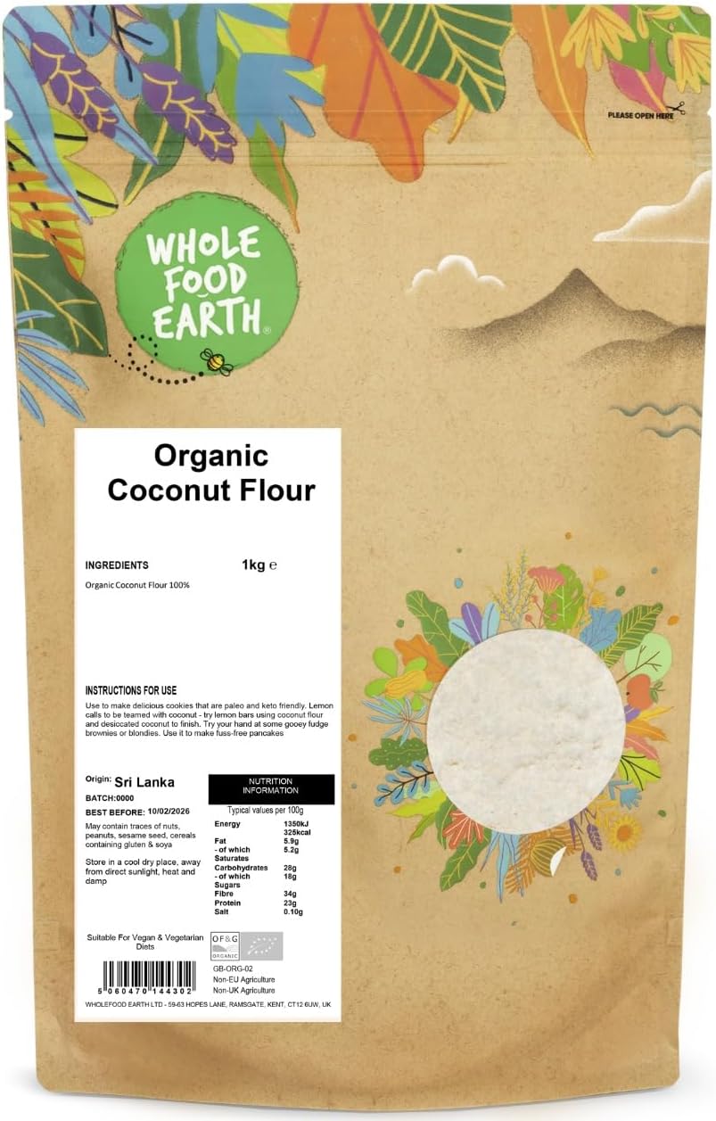 Wholefood Earth - Organic Coconut Flour 1kg - GMO Free