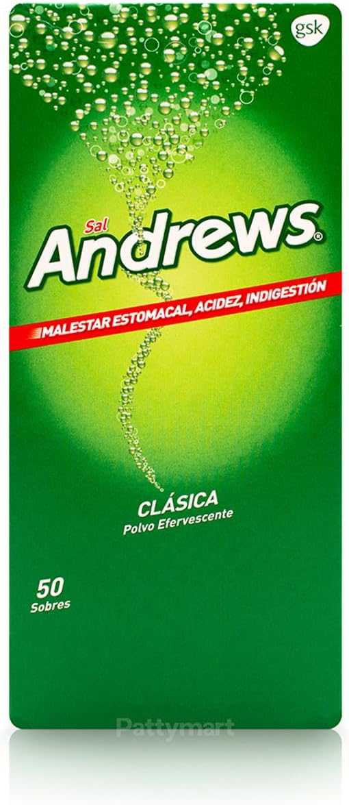 Andrews Salts Original Instant Relief from Upset Stomach, Heartburn, Indigetsion- 50 sachets