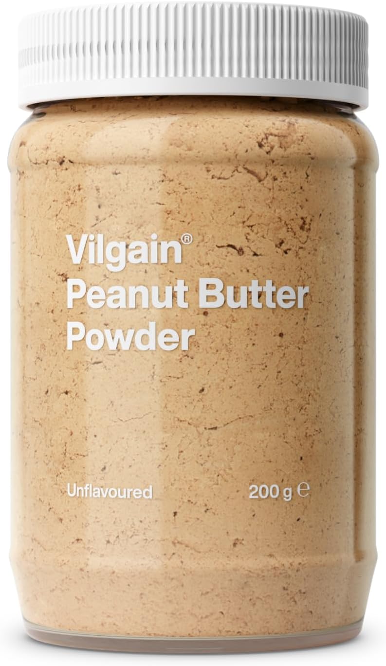 Vilgain 100% organic peanut butter powder | Sugar-free with 2x fewer calories | Ideal for smoothies & porridge | Rich in protein & fiber | 46 kcal per serving