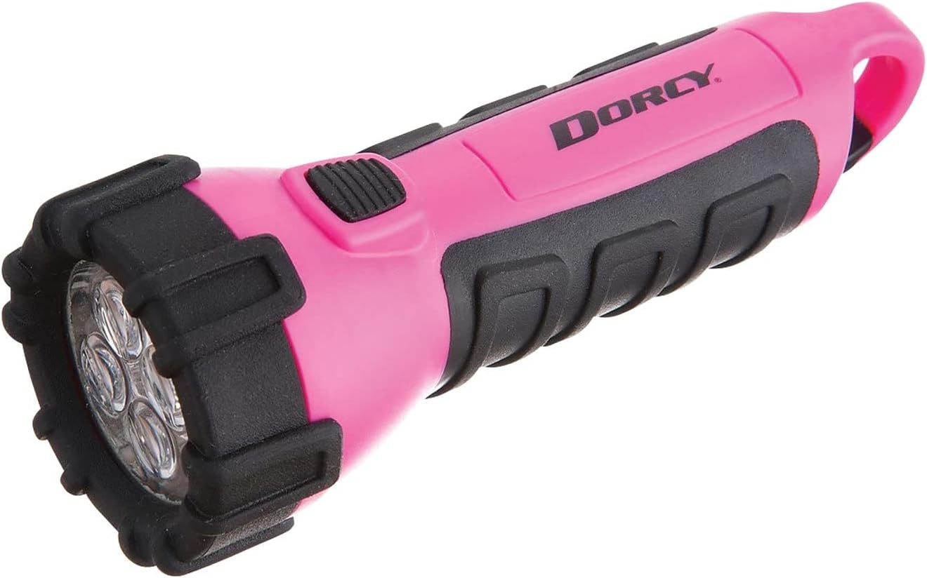 Dorcy 55 Lumen Floating Water Resistant LED Flashlight with Carabineer Clip, Pink ( 41-2509)