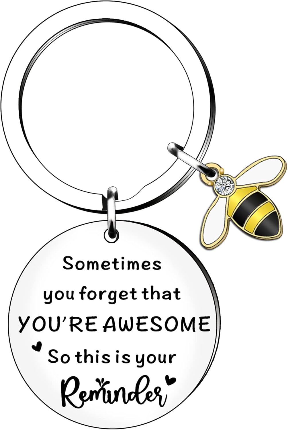 Somtimes You Forget You Are Awesome Gift Inspirational Bee Keyring Keychain Gifts For Women Girls Men Boys Best Friend Birthday Christmas