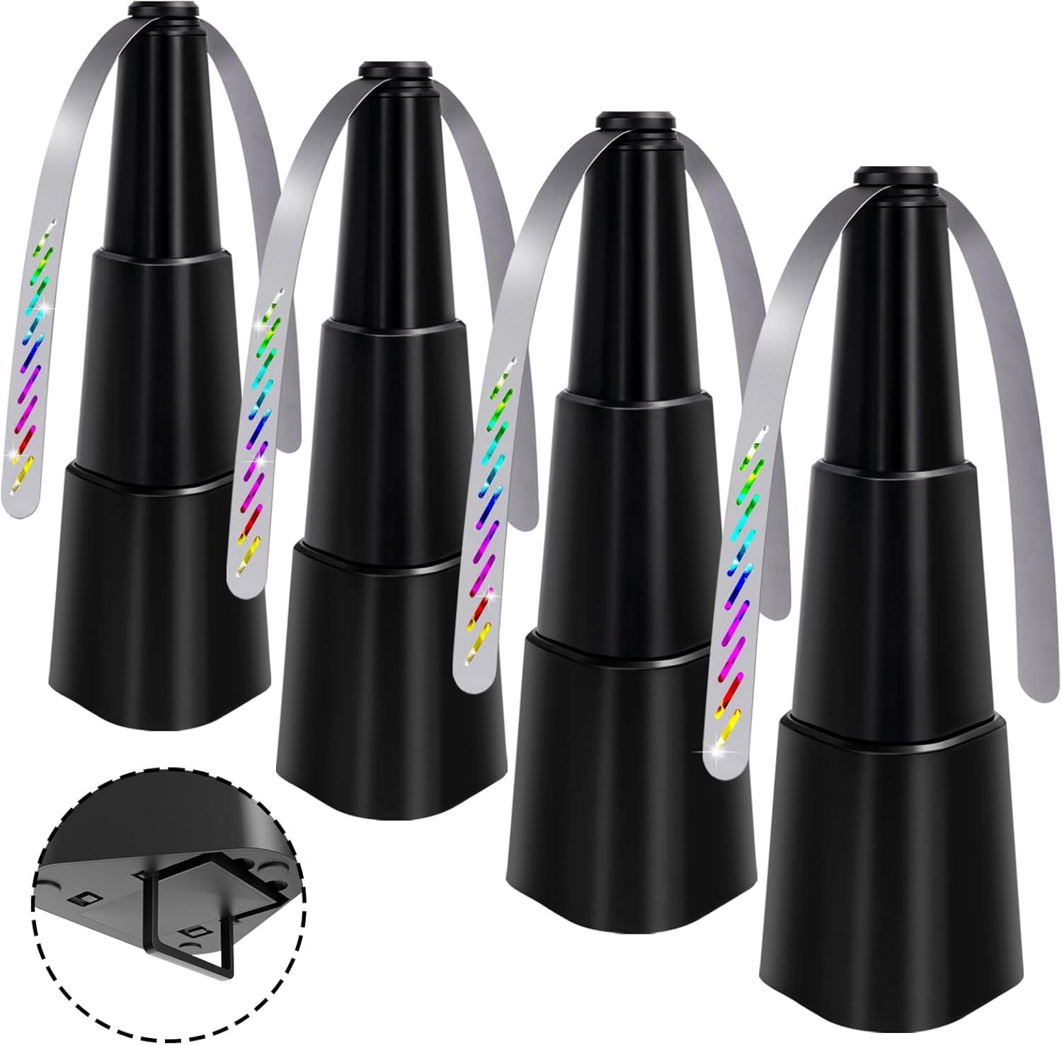 Fly Fans for Tables,Food Indoor Outside,4 Pack Portable Outdoor Picnic Fan,Batteries Powered Table Restaurant, Party, Home,Outdoor Dinner(Black)