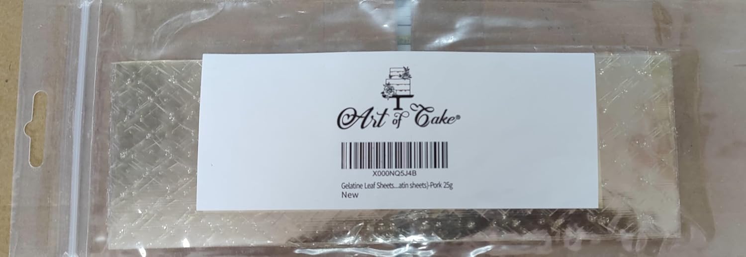 Art of cake® Gelatine Leaf Sheets (10 Sheets of GOLD standard gelatin sheets)-Pork 25g
