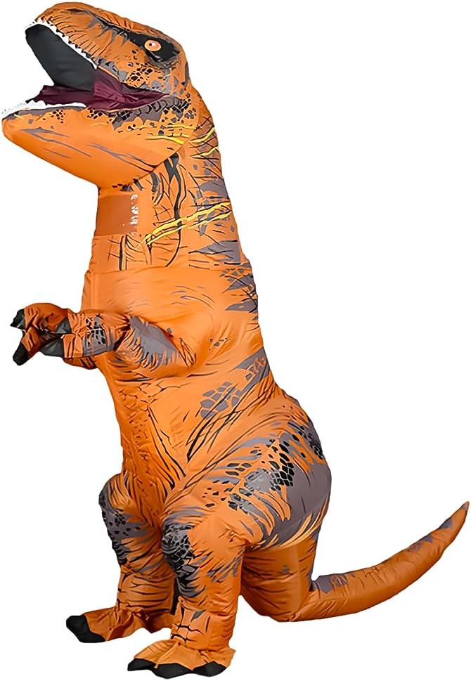 Rafalacy Inflatable Dinosaur Costume for Adult Blow up T-rex Costume Funny Dino Halloween Party Fancy Dress Outfit