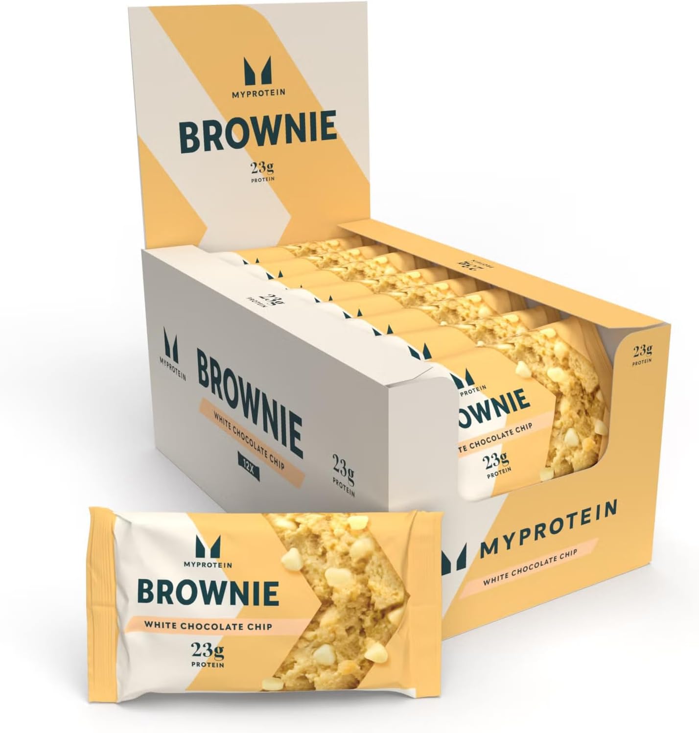 MyProtein Brownie - White Chocolate Chip, 23g Protein per Brownie, Delicious & Convenient Snack, Perfect for Anytime, Anywhere, Chewy Texture with Sweet Chocolate Chunks