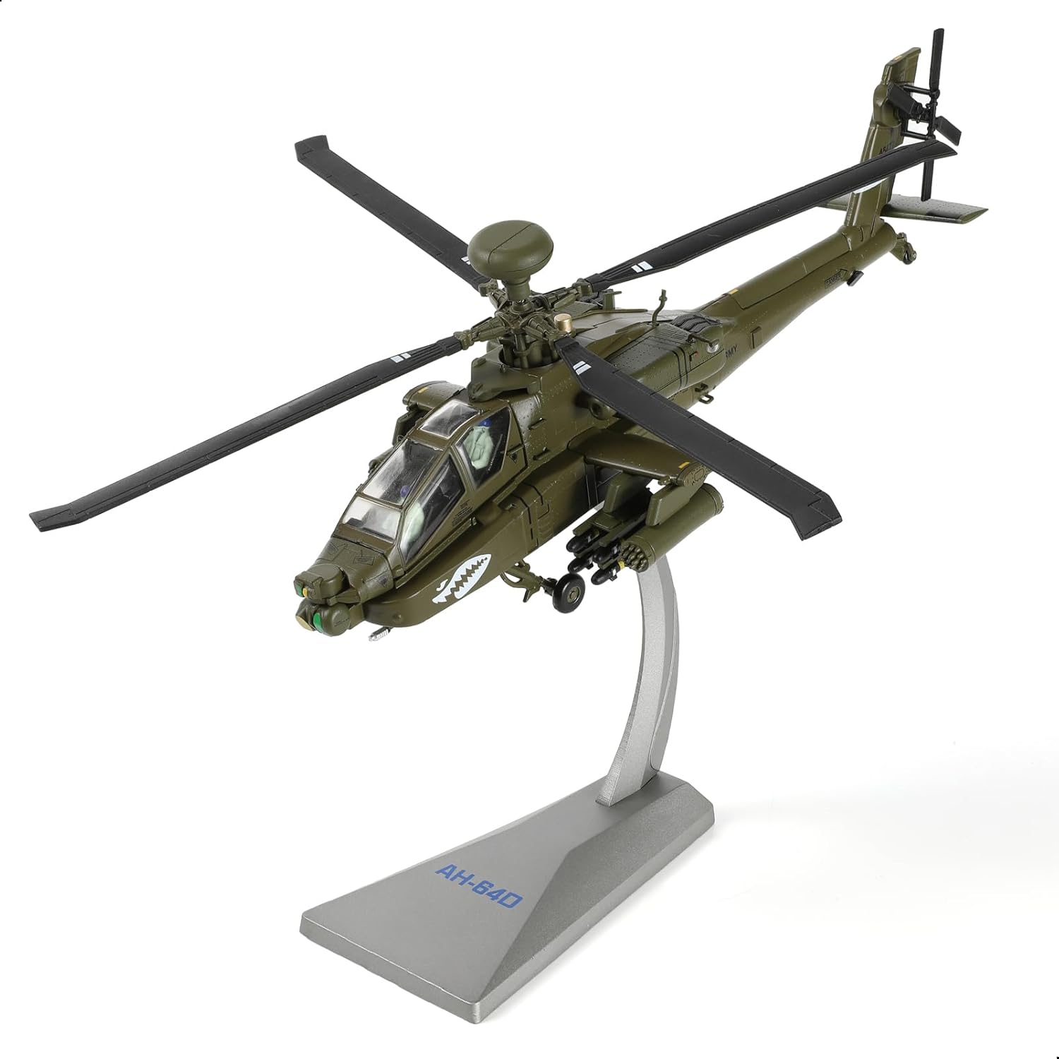 NUOTIE 1/72 Apache AH-64A Armed Helicopter Die-casting Aircraft Model Armed Helicopter Simulation Airplane Model Alloy Military Finished Product Decoration.