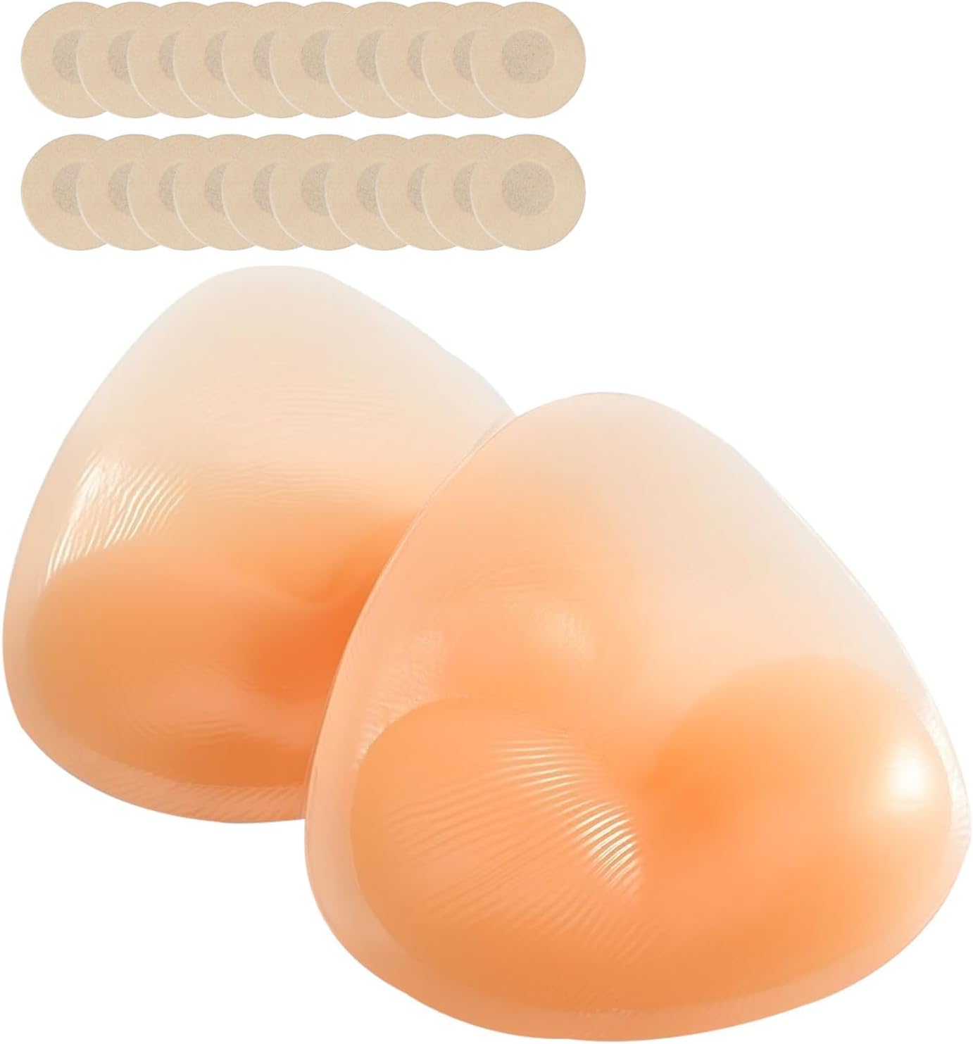 Push Up Sticky Bra, Reusable Sticky Bra Push Up, for Backless, Strapless, Seamless Clothing, Evening Dress, Wedding Dress, Bikini, Lingerie and Swimsuit, 1 Pair Nude Color and 10 Pair Nipple Covers