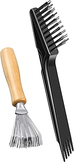 Boao Hair Brush Cleaning Tool and Comb Cleaner for Removing Dust - Mini Remover for Home and Salon Use (Black, Wood Color)