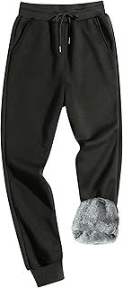 MACHLAB Men's Winter Fleece Joggers Pants Sherpa Lined Sweatpants Warm Thick Track Pants
