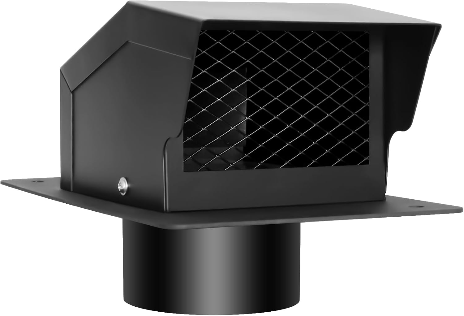 4 inch Roof Vent Cap, Removable Roof Vent, Bathroom Exhaust Roof Vent for Dryer, Galvanized Steel with Damper for Ventilation System, Black