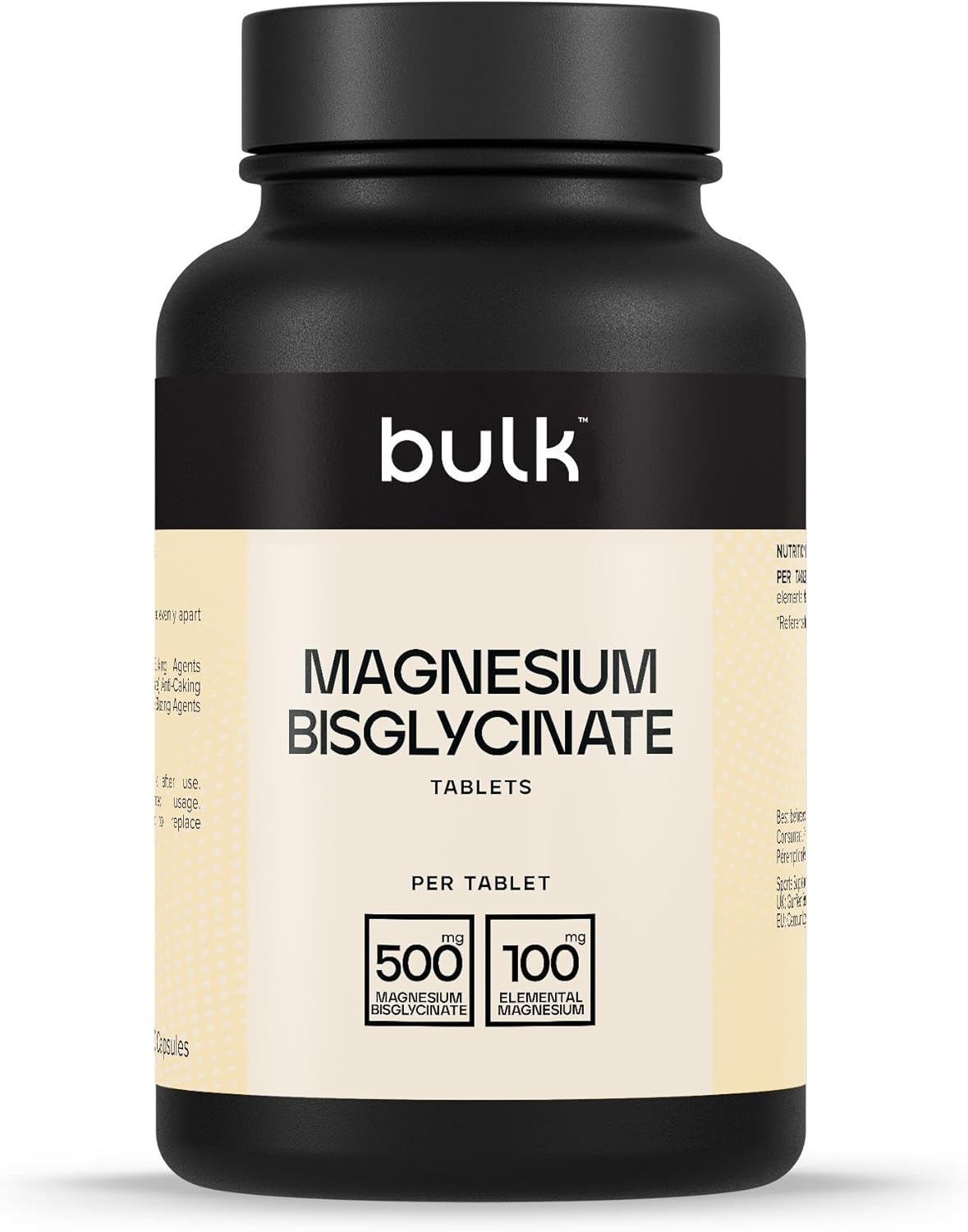 Bulk Magnesium Glycinate Bisglycinate Tablets, 1000mg, 60 Tablets, High Absorption, Supports Muscle Function, Sleep, Bone Health and Energy, Vegan, Non-GMO, Gentle on Stomach, Packaging May Vary