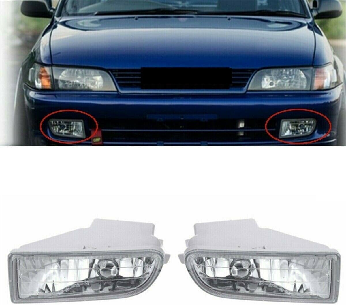 Pair of Front Bumper Fog Driving Lamp Halogen Yellow Light for 1993-1997 Corolla AE100 AE101 FITS OE A1649060451 LH+RH