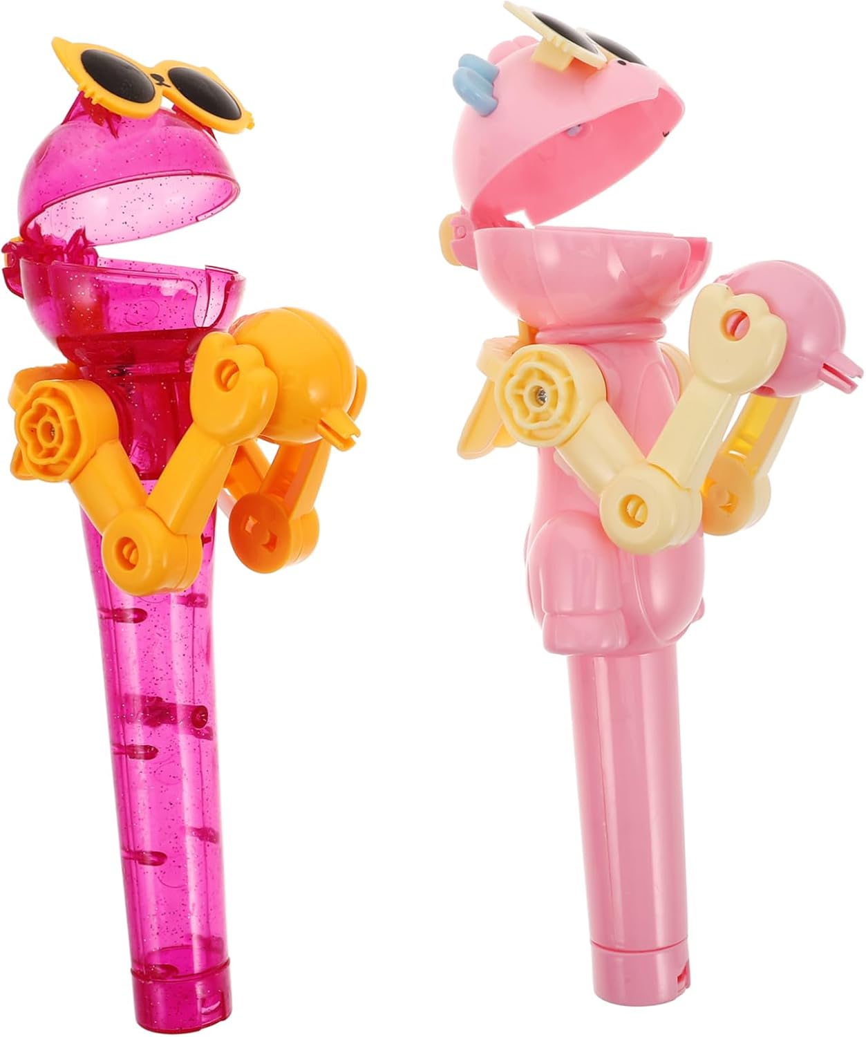 GALPADA 2pcs Interactive Dinosaur Robot Lollipop Holder with Candy Packaging Case for Party Favors Social Media with Realistic Movements and Creative Lollipop Sucker Holder for Boys