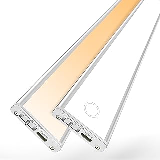 2 Pack Under Cabinet Lighting 15.74 Inch, 156 LED Rechargeable Motion Sensor Light Indoor, 2500mAh Magnetic Closet Lights Wireless, 3 Color Temperature Under Counter Lights for Kitchen, Stairs