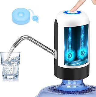 Water Bottle Pump 5 Gallon Water Bottle Dispenser USB Charging Automatic Drinking Water Pump Portable Electric Water Dispenser Water Bottle Switch (White)