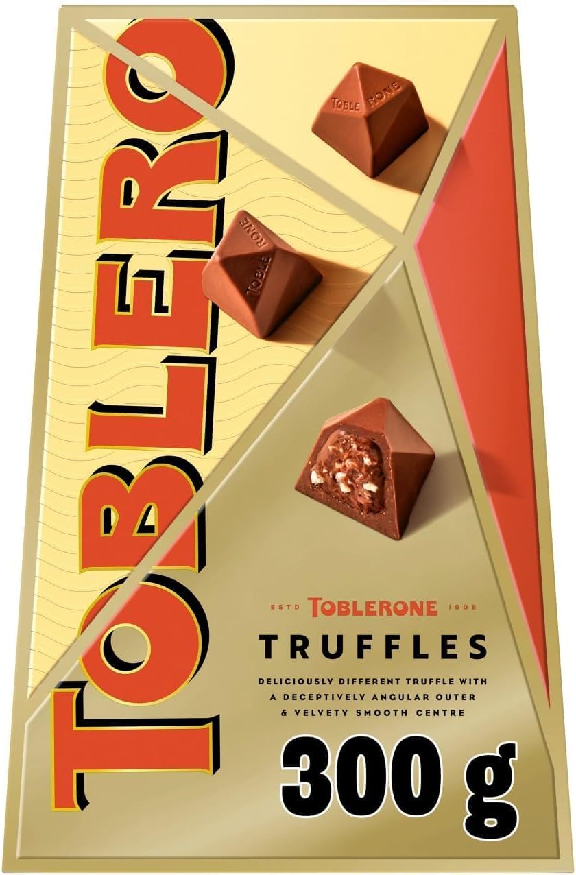 Toblerone Truffles, Milk Chocolate with Honey and Almond Nougat Filling, Established in Switzerland, 300 g (Pack of 1)
