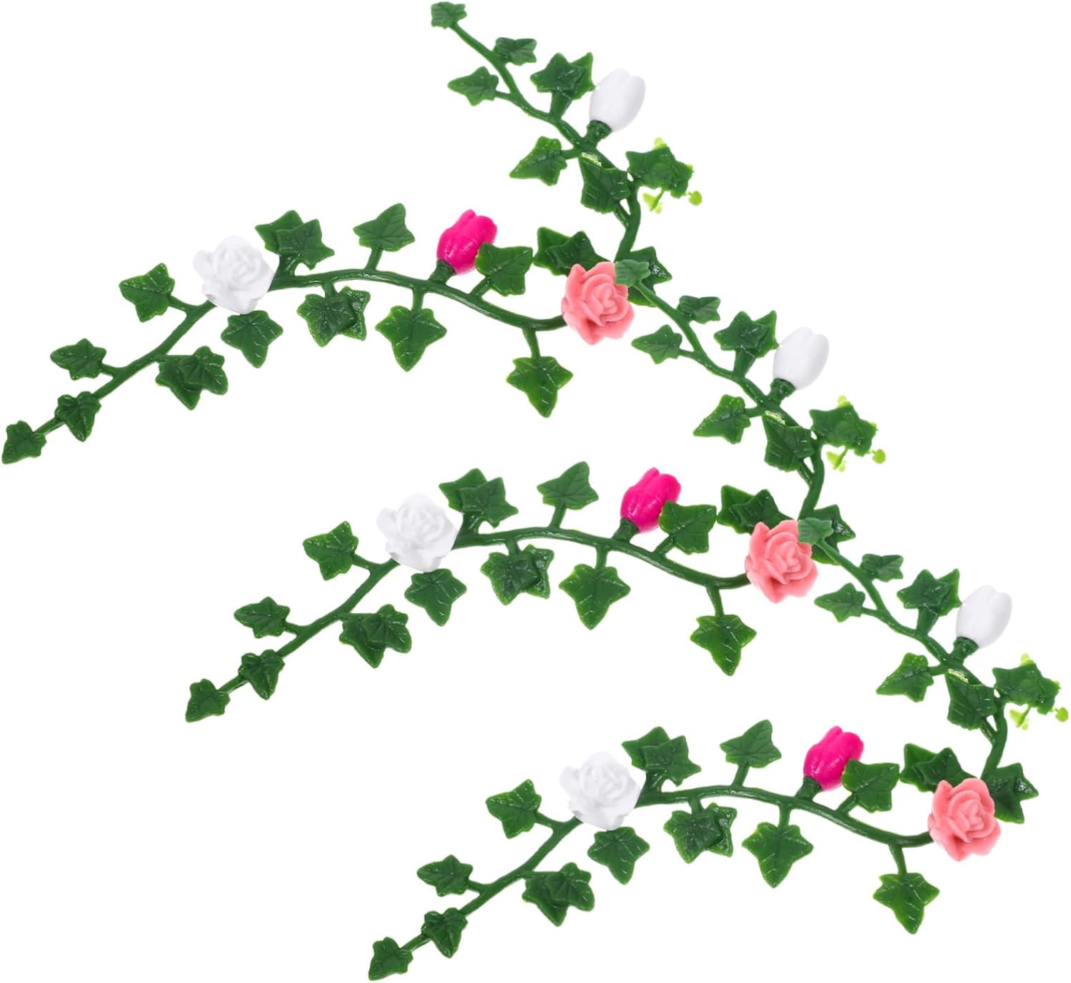 Abaodam 3pcs Miniature Simulation Flower Vine Model for Dollhouse Garden Scenes Realistic for Mini Landscape Layouts for Diy Projects and Creative Displays