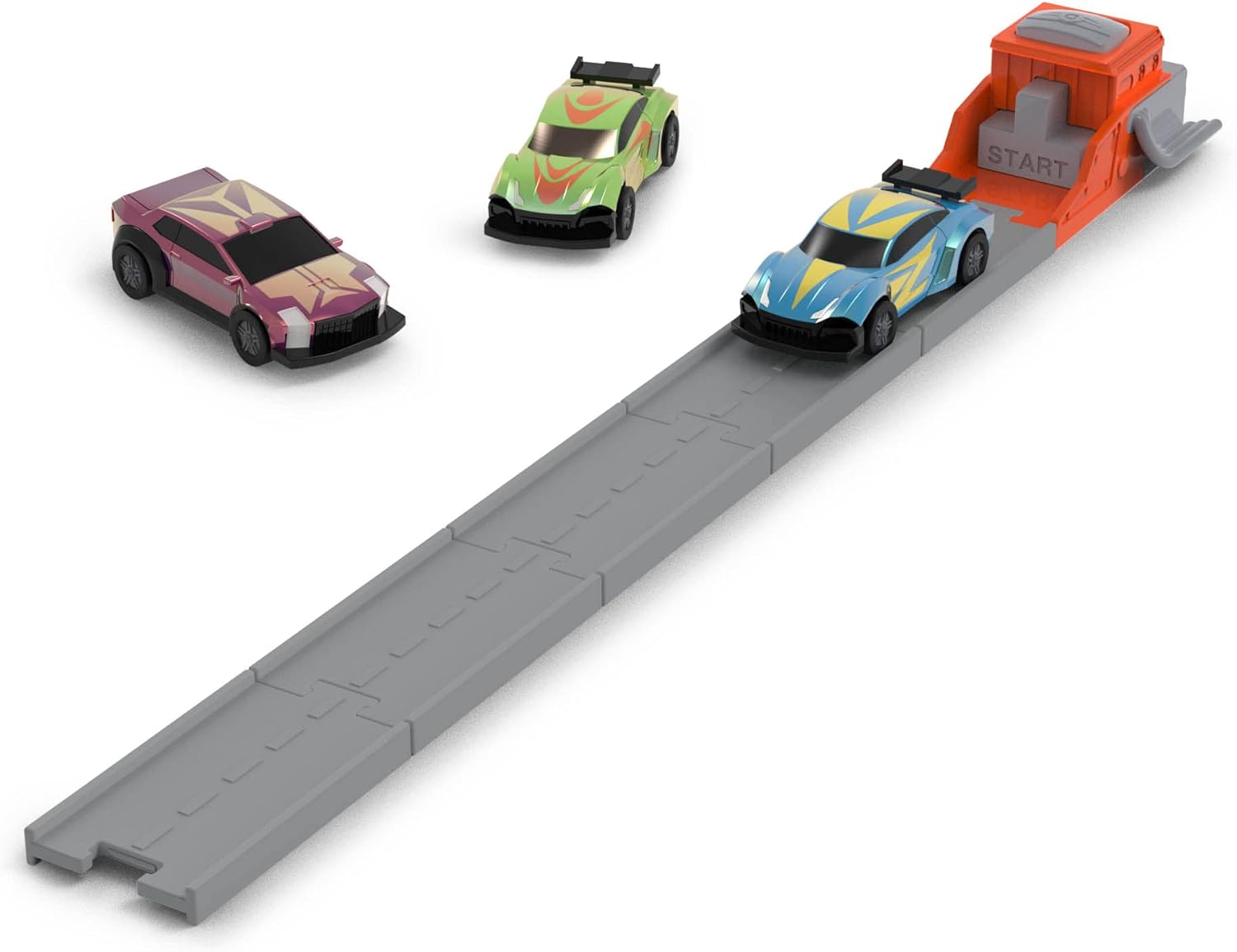 Driven by Battat – Nitro Launcher Toy Car Race Track Set with 3 Sports Cars, 5 Racing Tracks & Launcher – Compatible with Pocket Playsets – Exciting Gift for 3+ Years