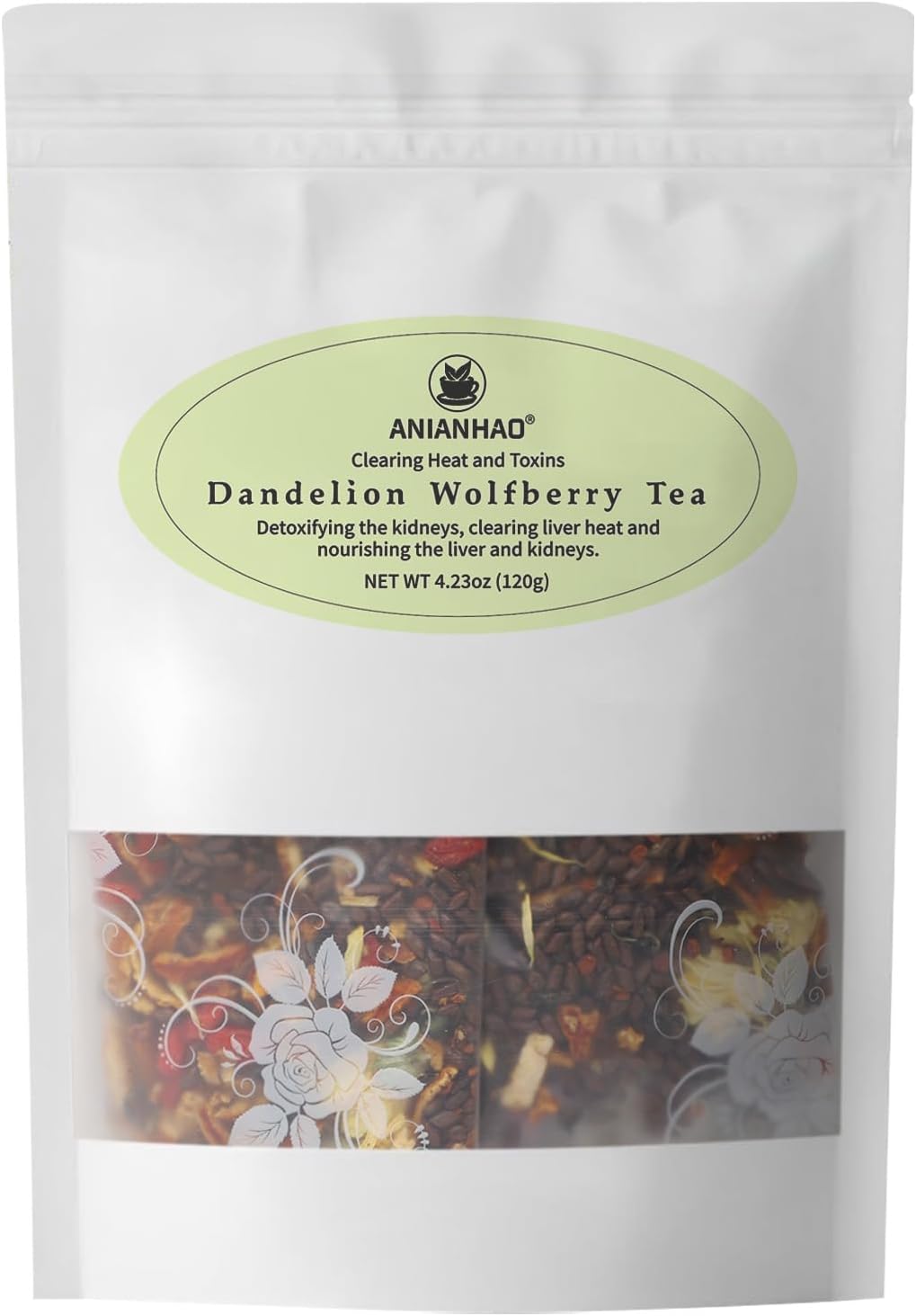 Dandelion Wolfberry Tea for Liver Health, Kidney Health Goji Berry Chrysanthemum Tea, Seven Herbal Ingredients Natural Blend, Dandelion Chinese Wolfberry TeaBags (12Pcs/Bag)