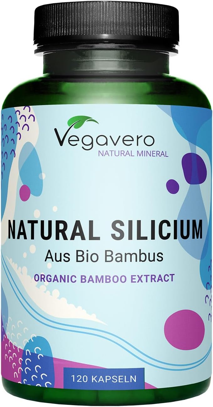Vegavero Organic Silica Supplement 300 mg | High Bioavailability | 100% Natural from Bamboo Extracts | Supports Hair, Skin and Nail Health | 120 Capsules | Vegan