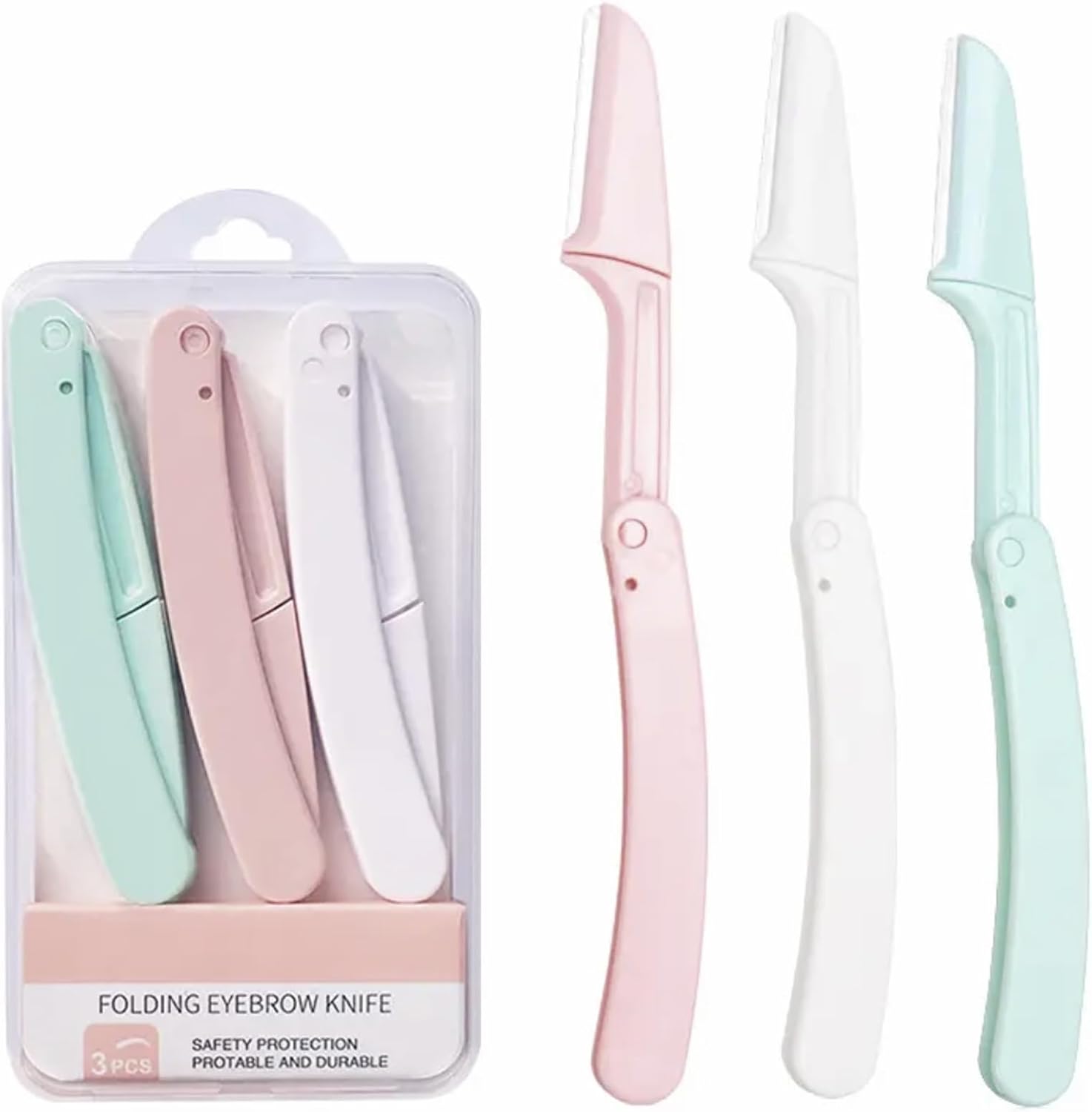 Eyebrow Razor, Eyebrow Hair Trimmer and Shaver with Protective Cover,Facial and Eyebrow Shaper with Precision Cover for Women Men(3 Pcs)