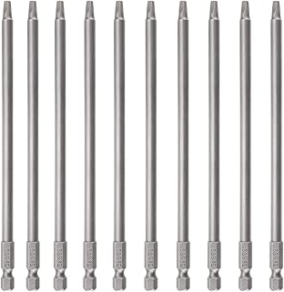 Rocaris 10pcs 1/4 Inch Hex Shank Long Magnetic Square Head Screwdriver Bits Set Power Tools SQ2 For Poket Hole Jig- 6 inch Length