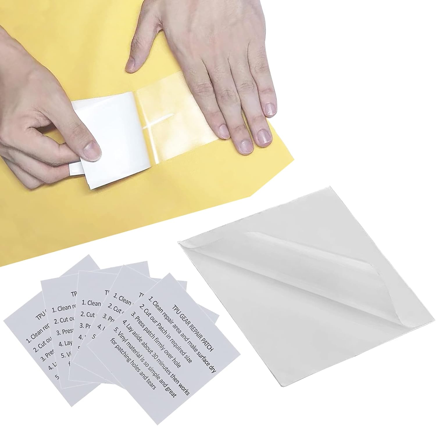 SZXMDKH Tent Repair Kit, Air Bed Repair Patches - Clear Waterproof Puncture Repair Tape for Awnings, Inflatable Swimming Pools, Gazebo (7 x 7 cm)