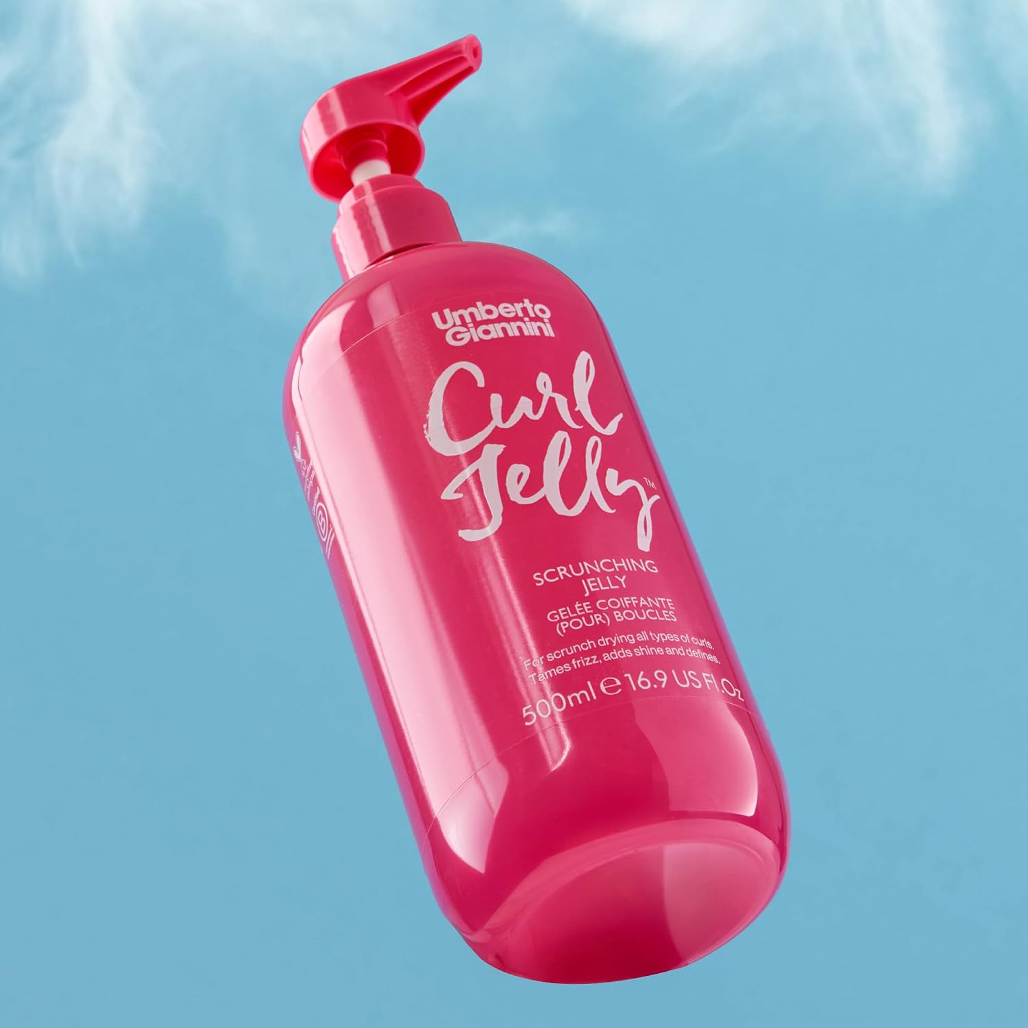 Umberto Giannini Curl Jelly Scrunching Jelly, Vegan & Cruelty Free Frizz Solution Gel for Curly or Wavy Hair, XL 500 ml