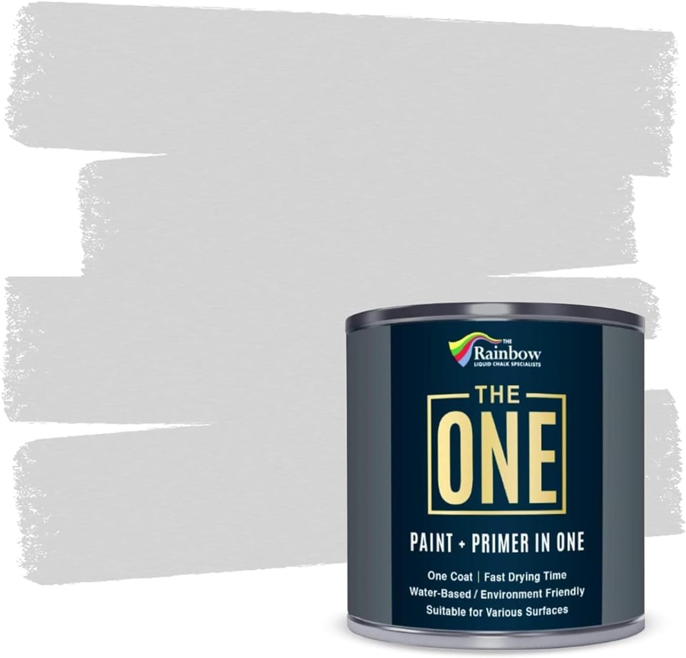 THE ONE Paint & Primer: Most Durable All-in-One Furniture Paint, Cabinet Paint, Front Door Paint, Wall Paint, Bathroom, Kitchen - Fast Drying Craft Paint Interior & Exterior (Light Grey, Matte, 8.5oz)