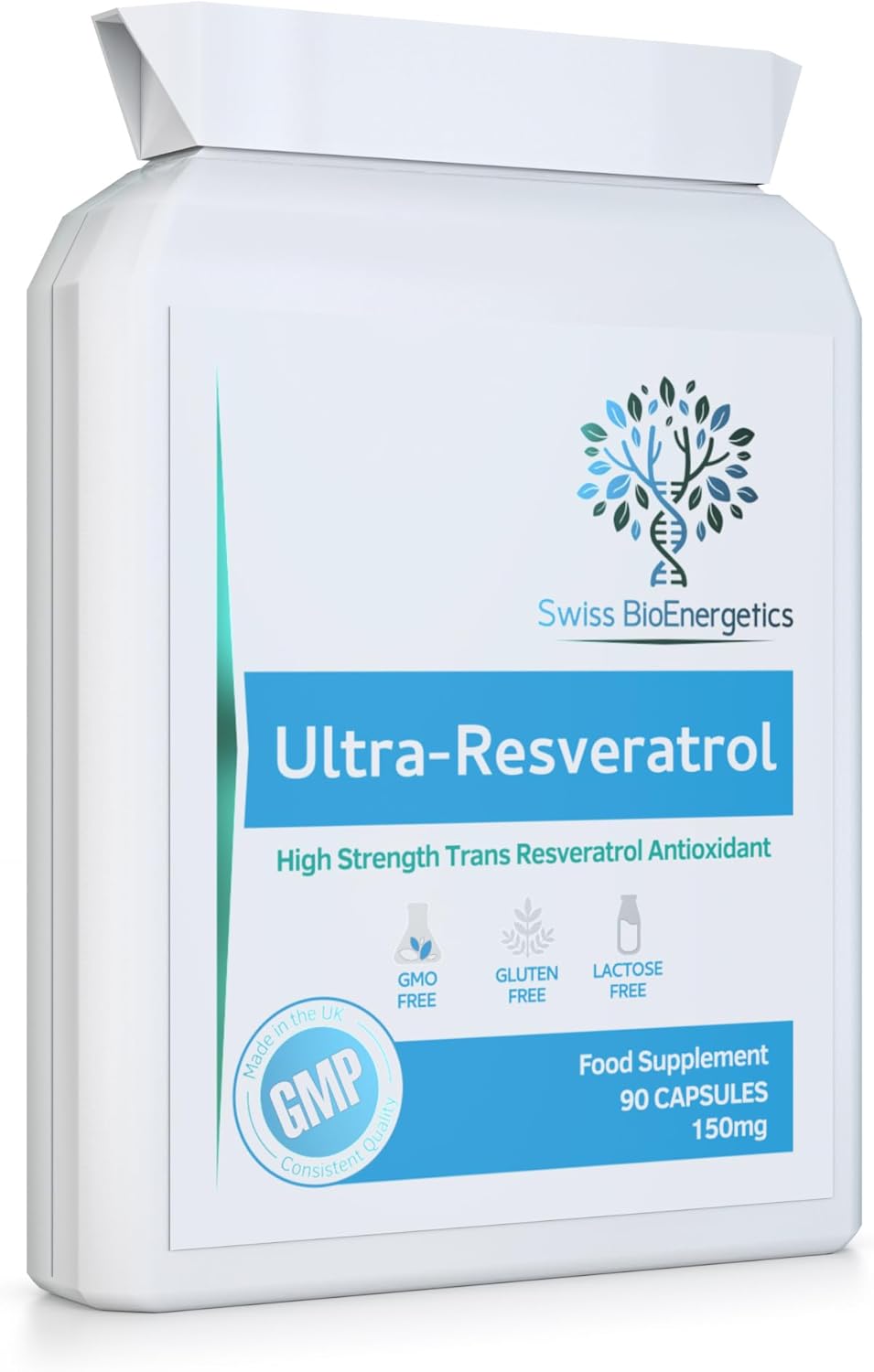 Ultra-Resveratrol 150mg 90 Capsules - High Strength 150mg Trans Resveratrol - High Potency Targeted Release Antioxidant Supplement