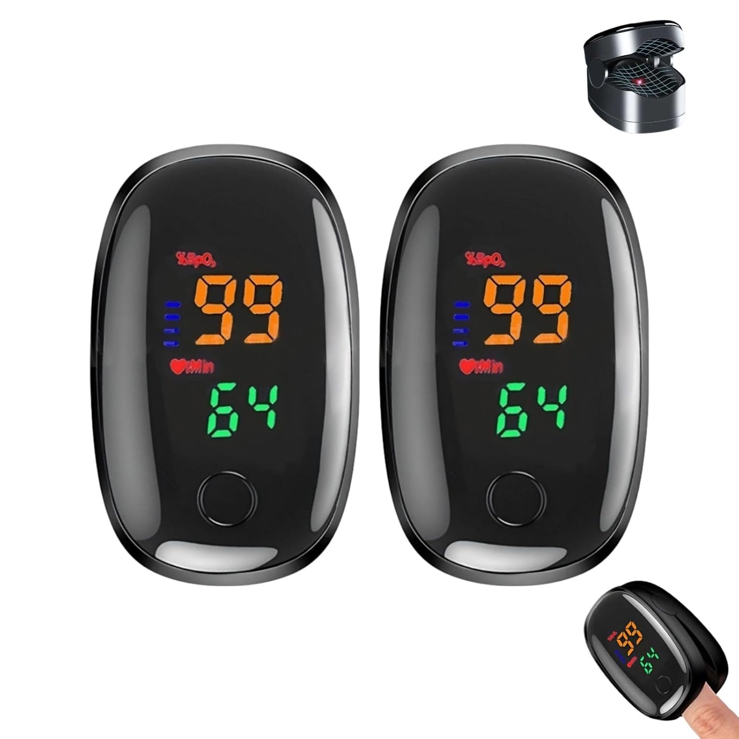 Non Invasive & pricking Glucose monitor, Compact and Portable for Home or Outdoor Use, 2025 Upgraded Version | Black version, 2 Packs