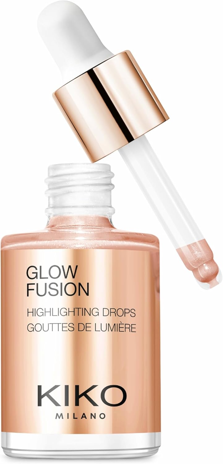 KIKO Milano Glow Fusion Highlighting Drops 02, Liquid Face Highlighter With A Metallic fFinish