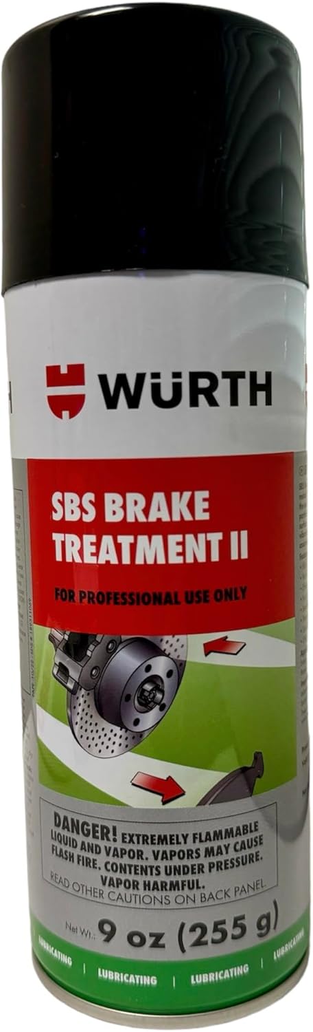 Wurth SBS Brake Treatment Spray | Pro Formula | Anti-Squeal, No Vibration | Heat Resistant up to 1800°F | Safeguard Stops, Drive with Precision