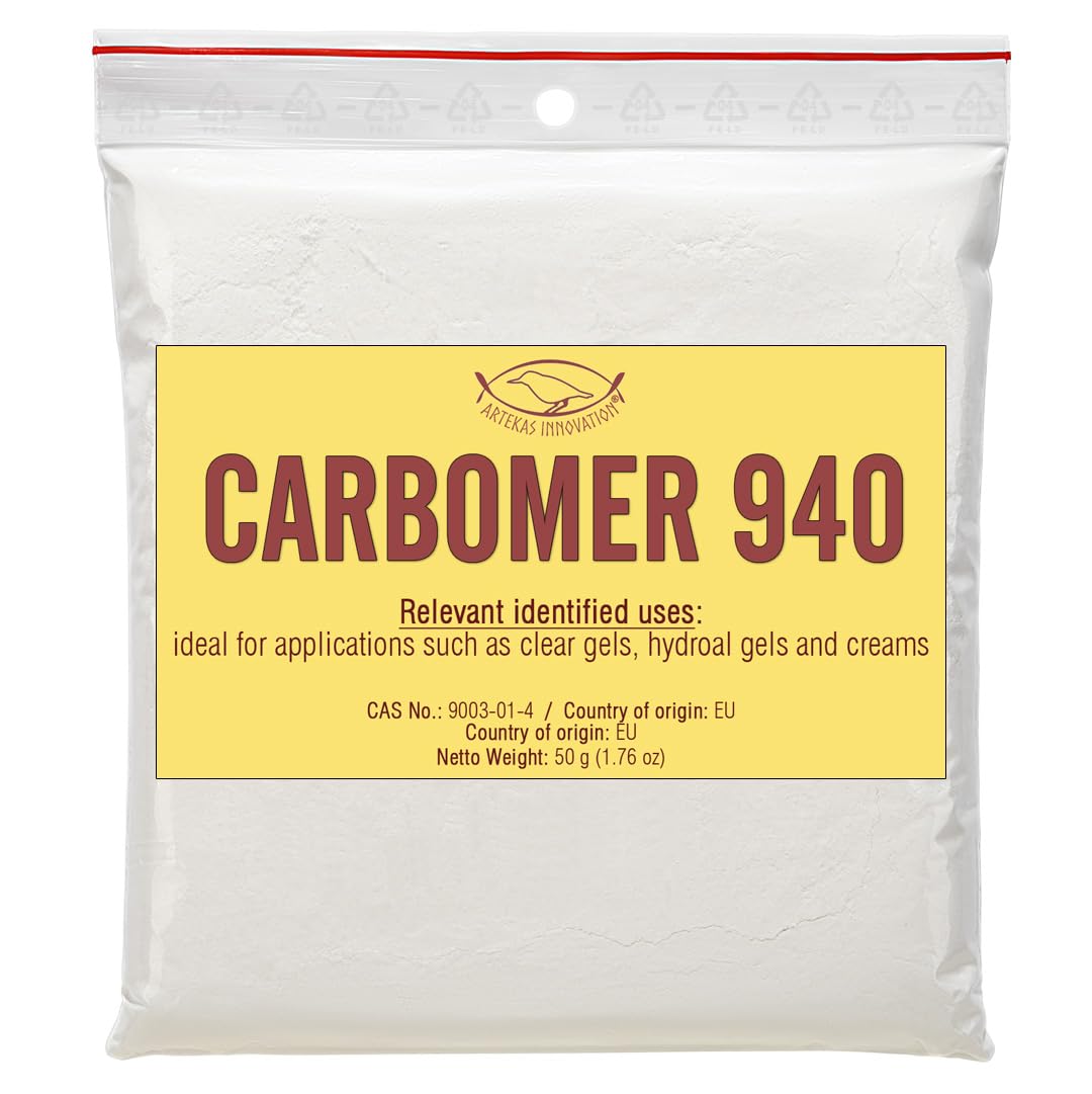 CARBOMER 940 Powder – Cosmetic Grade Gel Thickener for Gels, Creams & Serums – CARBOPOL 940 Rheology Modifier for DIY Skincare & Cosmetic Formulation – 50 g (1.76 oz)