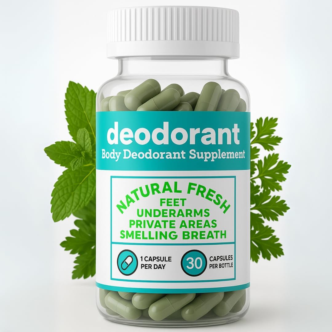 Internal Deodorant Supplement – Full Body Deodorizer for Gut Health, Skin Health, Detox & Digestion Support – Natural Odor Control Chlorophyll Pills for Head-to-Toe Freshness | 30 Capsules