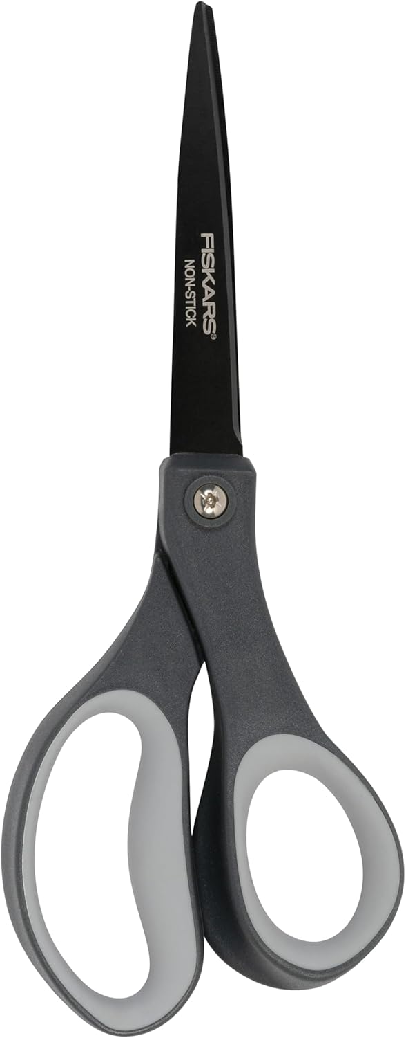 Fiskars 8" Comfort Grip Non-stick Titanium All Purpose Scissors -