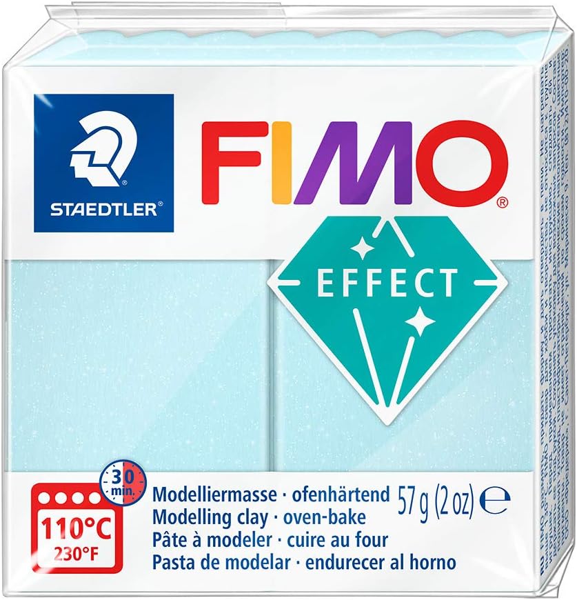 STAEDTLER FIMO Effect 8020-306 Oven Hardening Modelling Clay, 57 g - Blue Ice Quartz