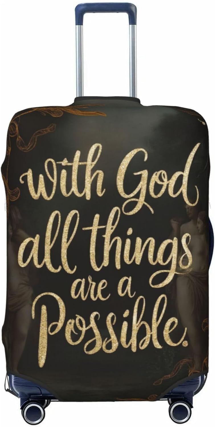 Faithful Inspirational Suitcase Covers For Luggage Cover Travel Suitcase Cover Fabric Anti-Scratch Stretchable Bag Covers Protector XL(29-32")