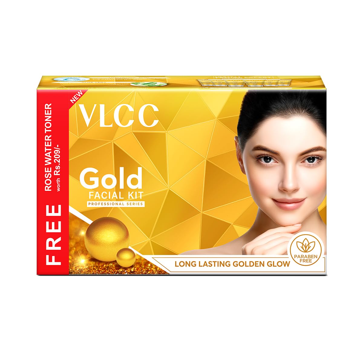 VLCC Gold Facial Kit + FREE Rose Water Toner | 300gm + 100ml